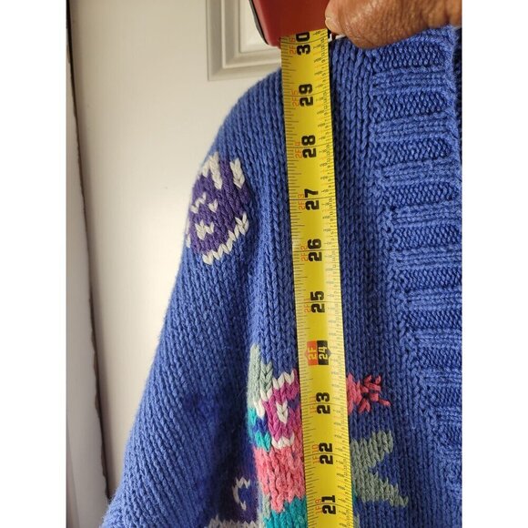 Vintage Point Of View Collection Floral Cardigan Sweater Women's Size M Acrylic - Picture 8 of 14